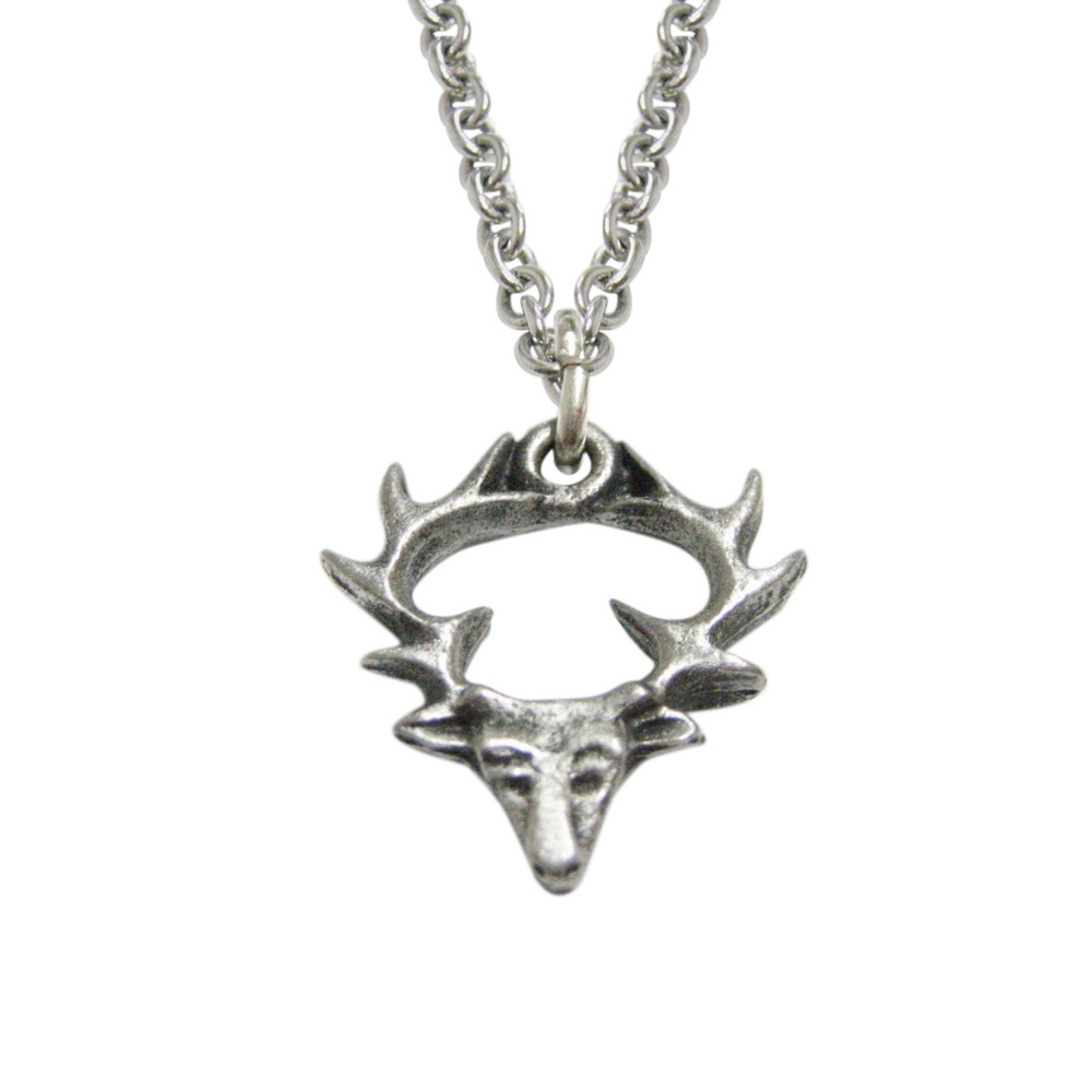 Simple Deer Head Pendant Necklace